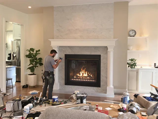 Newly installed fireplace by La Puente Chimney Sweep in La Puente, CA